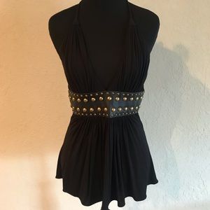 Sky Brand Sexy Leather and Stud top!